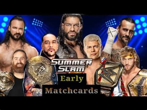 Wwe Summerslam Matchcards Early Matchcard Prediction V