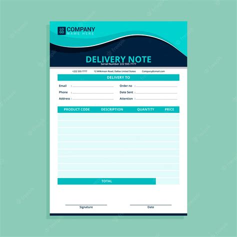 Free Vector Flat Design Delivery Note Template