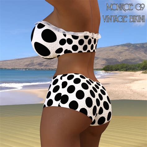 Mighty Monroe Vintage Reactive Dforce Bikini For Genesis Daz