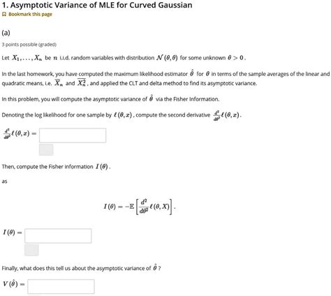 Solved Asymptotic Variance Of Mle For Curved Gaussian Bookmark This