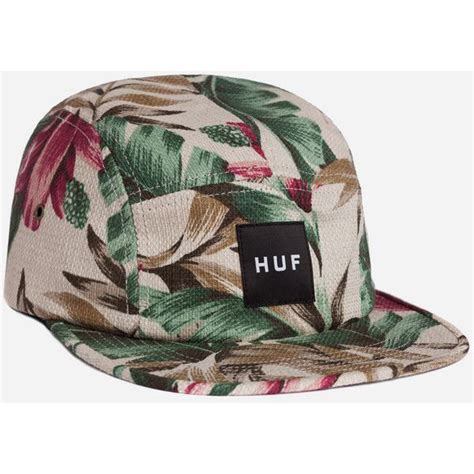 Huf Waikiki Box Logo 5 Panel Cap Tan Box Logo Hats For Men