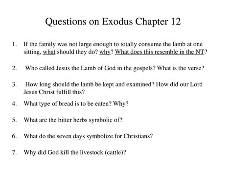 PPT - Exodus Chapter 12: The Passover Lamb Devotional Study PowerPoint