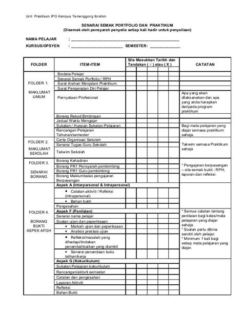 Contoh Surat Senarai Semak Kerja Sekolah Murid