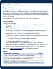 PSY101H Wk11 Assn Docx PSY101H Week 11 Assignment Page 1