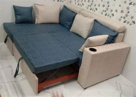 Teak Wood 3 Seater Blue Wooden Sofa Cum Bed At Rs 45000 In Mumbai ID