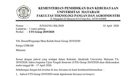 Detail Contoh Surat Pemberitahuan Ujian Akhir Semester Koleksi Nomer 30