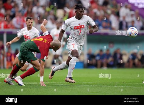 Breel Embolo Of Switzerland And Pepe Of Portugal In Action During The