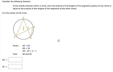 Consider The Following Theorem If Two Chords Intersect Within Circle