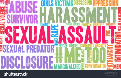 Sexual Assault Word Cloud On White Stock Vector Royalty Free