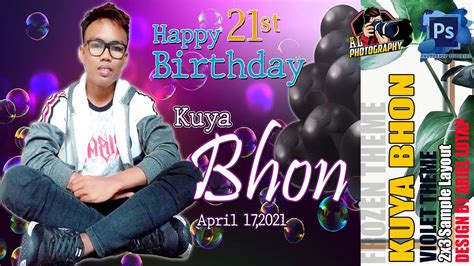 Simple Tarpaulin Design 21st Birthday Using Photoshop Cs6 Youtube