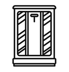 Furniture Shower Cabin Icon Flat Glass Royalty Free Vector