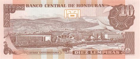 10 Lempiras 2014 12 VI 2012 2016 Issue Honduras Banknote 11161