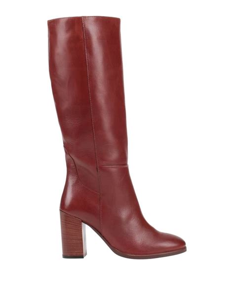 Paola Ferri Brick Red Womens Boots Yoox In Shoe Boots