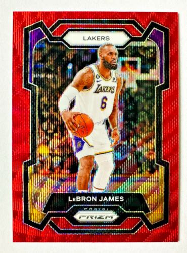 Panini Prizm Lebron James Red Wave Prizm Card Lakers Star