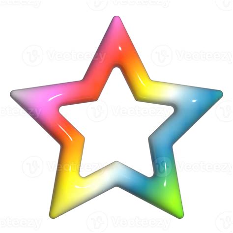 Colorful Star Shape 3d 26803645 Png