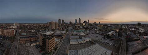 Panoramic Shot of the Cityscape with Buildings during the Sunset Stock Image - Image of building ...