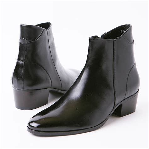 black leather ankle boots