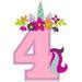 Unicorn Numbers With Flowers Crown Unicorn Tail Birthday Numbers