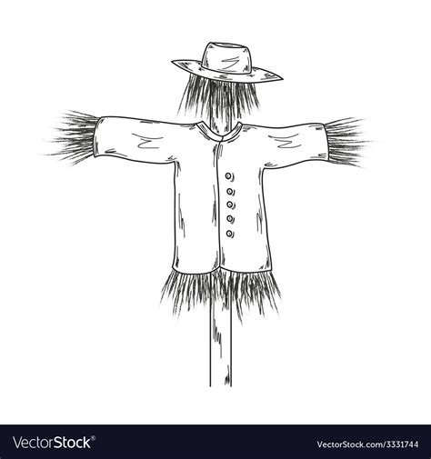 Sketch of the scarecrow Royalty Free Vector Image