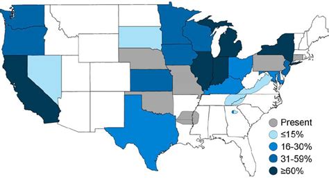 General Distribution And Percent Of Raccoons Infected With