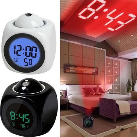 CREATIVE LCD DIGITAL Projection Laser Alarm Clock Display Voice Report