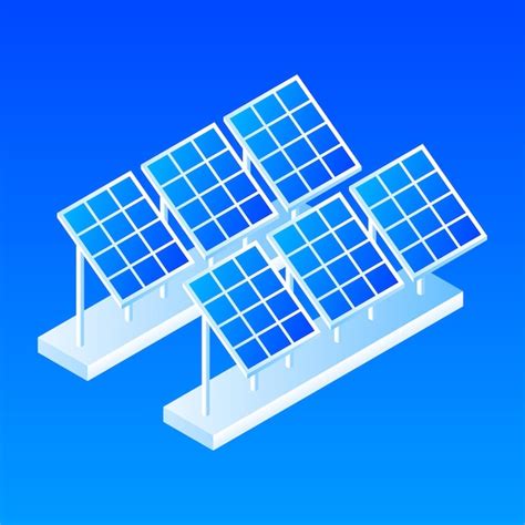 Symbol Anlage Des Solarpanels Isometrische Darstellung Des