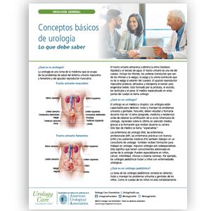 Spanish Urology Basics What You Should Know Fact Sheet Urology Care