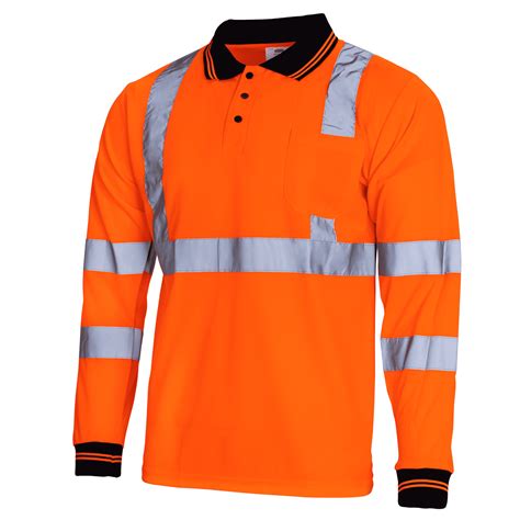 JORESTECH Hi Vis Long Sleeve Safety Polo Shirt ANSI Class 1 Orange