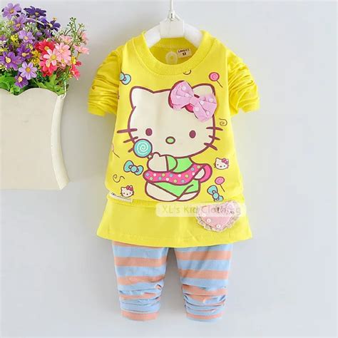 2015 New Spring autumn Hello Kitty baby girl clothes kids, toddler girl ...