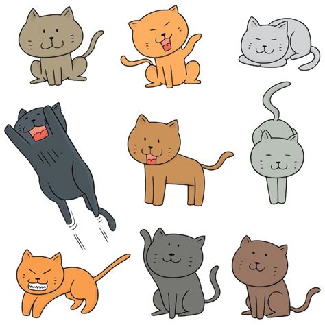 Premium Vector Vector Set Of Cats