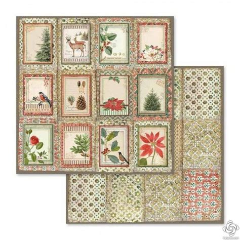 Papier Scrapbooking Stamperia Winter Botanic Feuilles De Papier