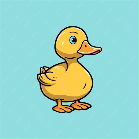 Premium Vector Cute Duck Cartoon Vector Illustration