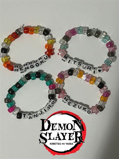 Demon Slayer Kimestu No Yaiba Character Kandi Bracelets Demon Slayer