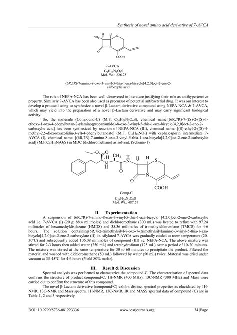 Synthesis Of Novel Amino Acid Derivative Of 7 Avca Pdf