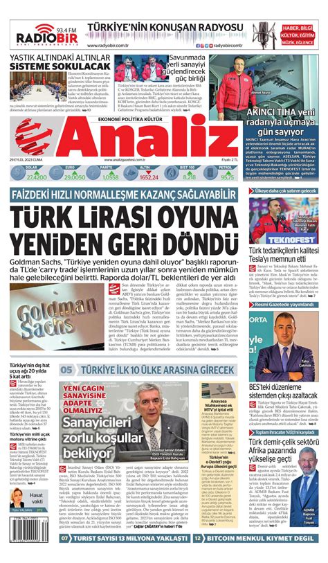 Analiz Gazetesi Analiz Manşet Oku Haberler 29 Eylül 2023