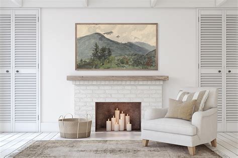 Samsung Frame Tv Art White Mountains From Fernalds Hill Etsy