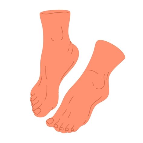 Premium Vector Human Naked Feet Hand Drawn Barefoot Legs Bare Pair