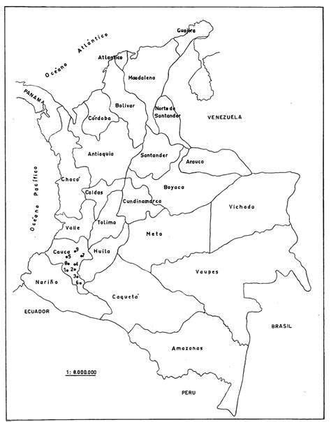 Mapa De Colombia Para Colorear