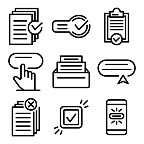 Request Icons Set Outline Style 8658360 Vector Art At Vecteezy