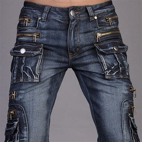 Mens Designer Jeans, Feature : Anti Wrinkle, Color Fade Proof, Straight Leg, Occasion : Casual ...