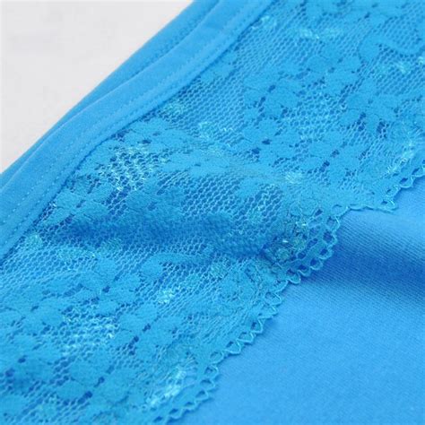 Cheap 6 Pcs Plus Size Mid Waist Briefs Sexy Lace Panties Cotton Woman Underwear Ladies Knickers