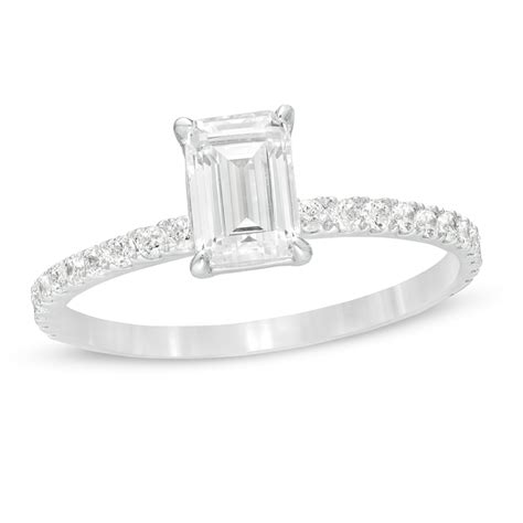 1 CT. T.W. Emerald-Cut Diamond Engagement Ring in Platinum | Zales