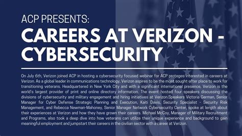 ACP Presents Careers At Verizon Cybersecurity YouTube