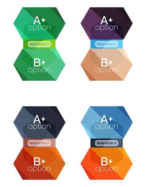 Premium Vector Set Of Vector Option Infographic Geometric Templates