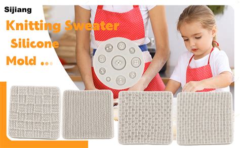 Sijiangmold Knitting Sweater Fondant Mold Crochet Texture Cake