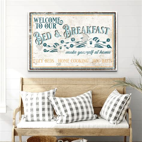 Vintage Bed and Breakfast Sign, Bedroom Decor, Kitchen Wall Art ...