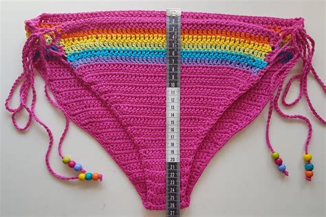 Crochet Bikini In Bright Rainbow Colors Crocheted Bikini Set Summer Sun Beach Sexy Bikini In