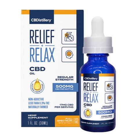 Relax Relief Full Spectrum CBD Oil Tincture 500mg CBDistillery