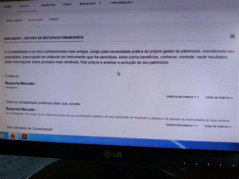 avaliação de gestão e recursos financeiros, contabilidade