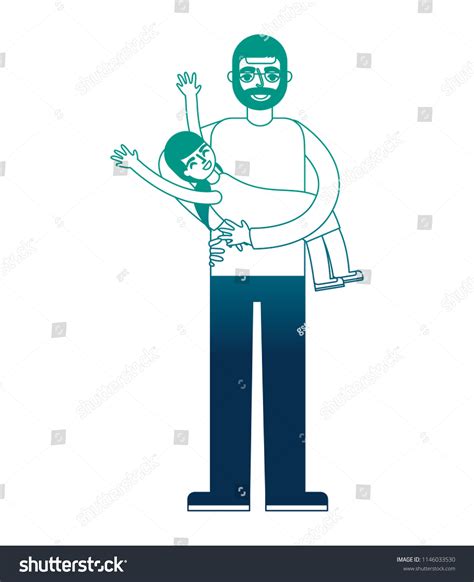 Grandfather Granddaughter Characters Stock Vector Royalty Free